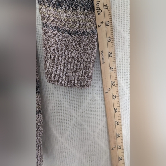 Lane Bryant Woman's Open Knit Long Sleeve Long Cardigan Sweater Beige Size 18/20 - Picture 4 of 8